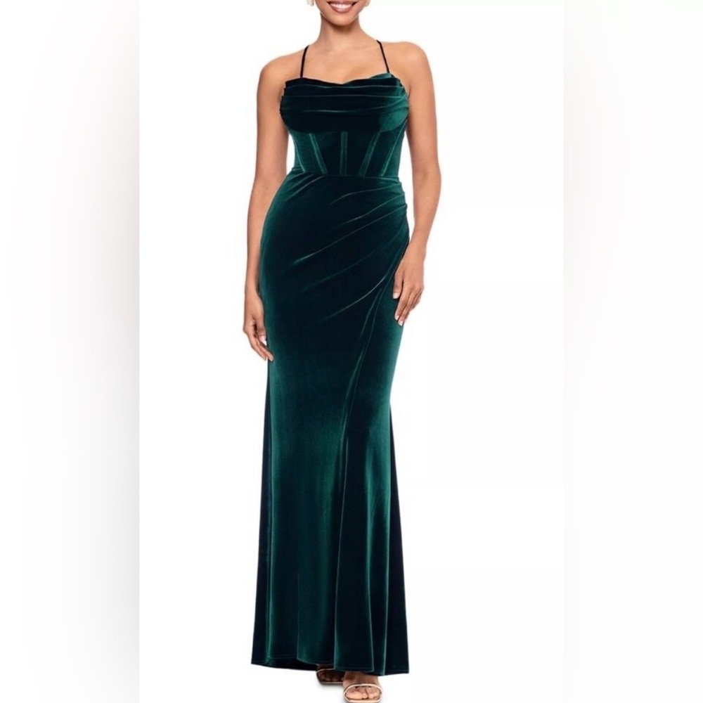 Bloomingdale's Emerald Velvet Maxi Dress